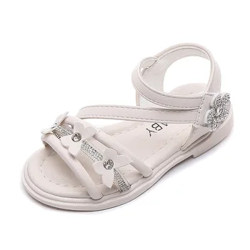 

1-6 Years Baby Girls Sandals Soft Bottom Little Princess Shoes Summer New Children'S Fashion Flower Rhinestones Kids Beach Shoes