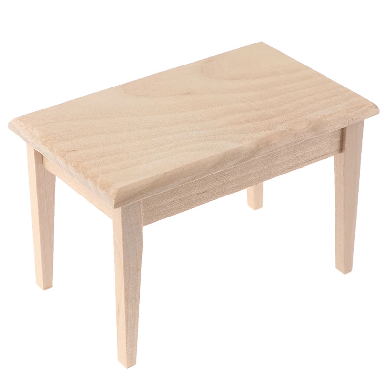 

1/12 Dollhouse Miniature Wooden Rectangle Table Model Toys DIY Furniture Accessories