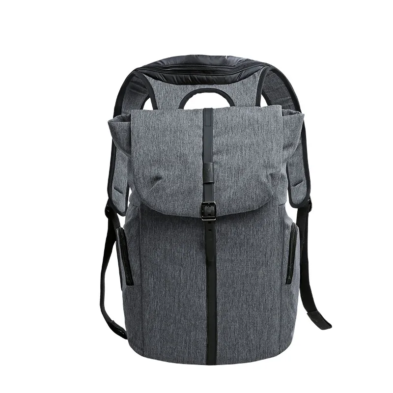 Многофункциональные унисекс сумки с капюшоном с клапаном соты на спине сумки на плечо Твердые ведро Рюкзак 15,6 дюймов школьная сумка с шапками - Цвет: light grey