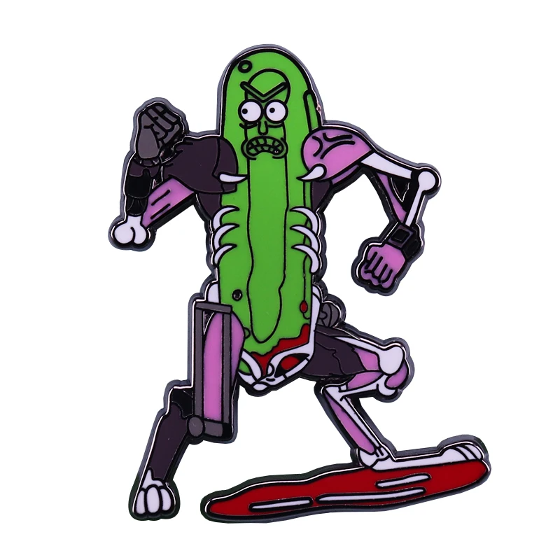 Cyborg Pickle Rick штифты с отворотом веселый и уникальный подарок для любителей