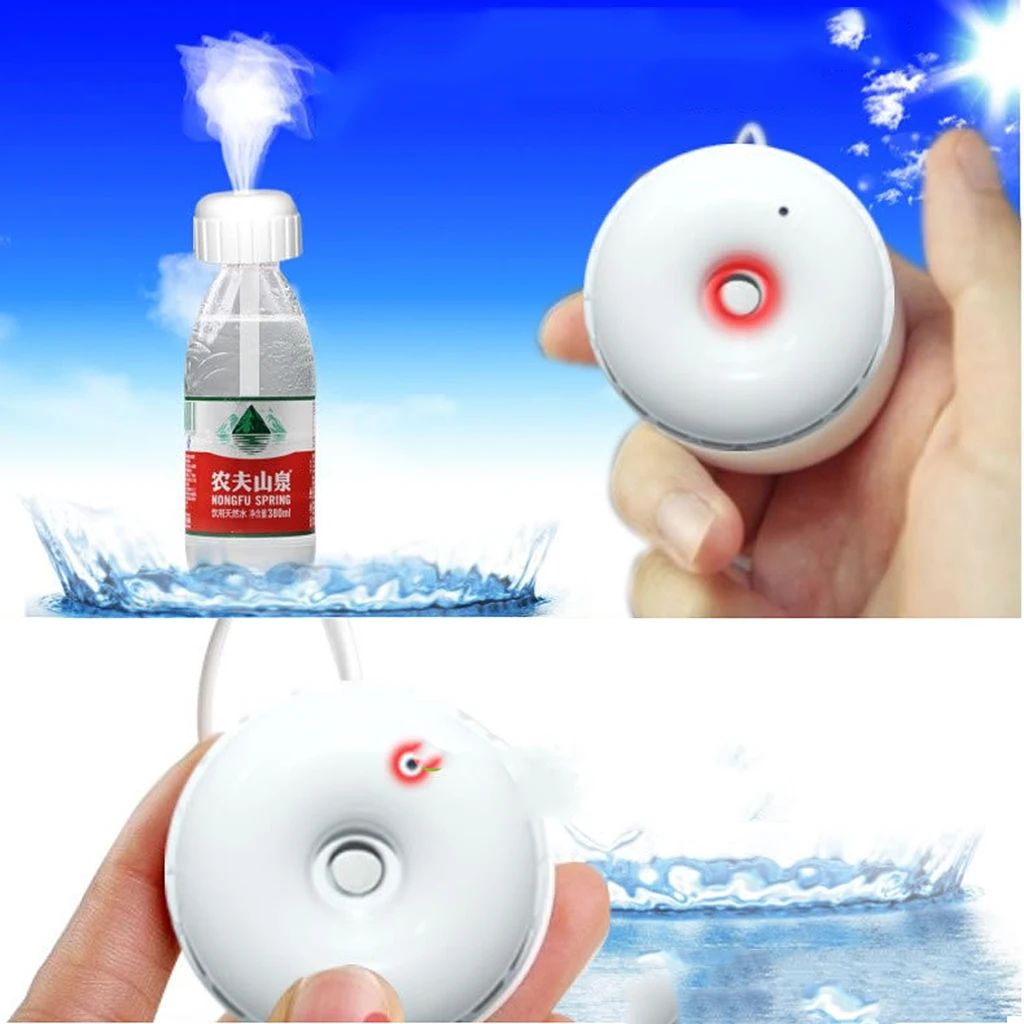 5.3cm USB Car mini Water Bottle Cap Shape Humidifier Air Diffuser White