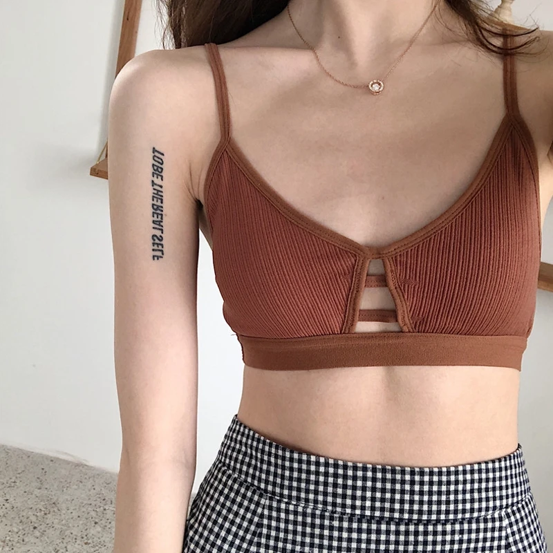 DERUILADY-Solid-Color-Sexy-Hollow-Bra-Thin-strap-Push-Up-Bra-Wire-Free-Seamless-Underwear-Women