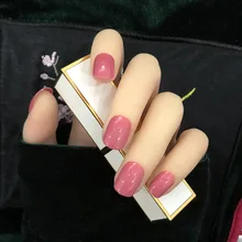 Поддельный Набор наклеек на ногти девушки короткий готового продукта наклейки для ногтей накладные ногти водонепроницаемый долговечный корейский стиль хипстерский наконечник 24