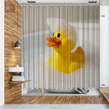 

Cute Yellow Vixm 3D Shower Curtains With Rubber Duck Polyester Fabric Waterproof Curtains Bathroom Curtains For Home Decor