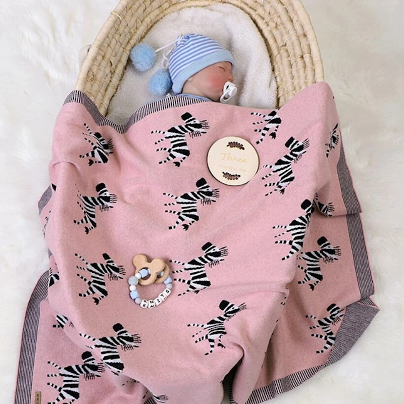 Cartoon Zebra Personalised Baby Boy Blankets Baby Knit Blanket Soft Toddler Swaddle Blankets Couverture Bebe Coton Babydeken Blanket Swaddling Aliexpress