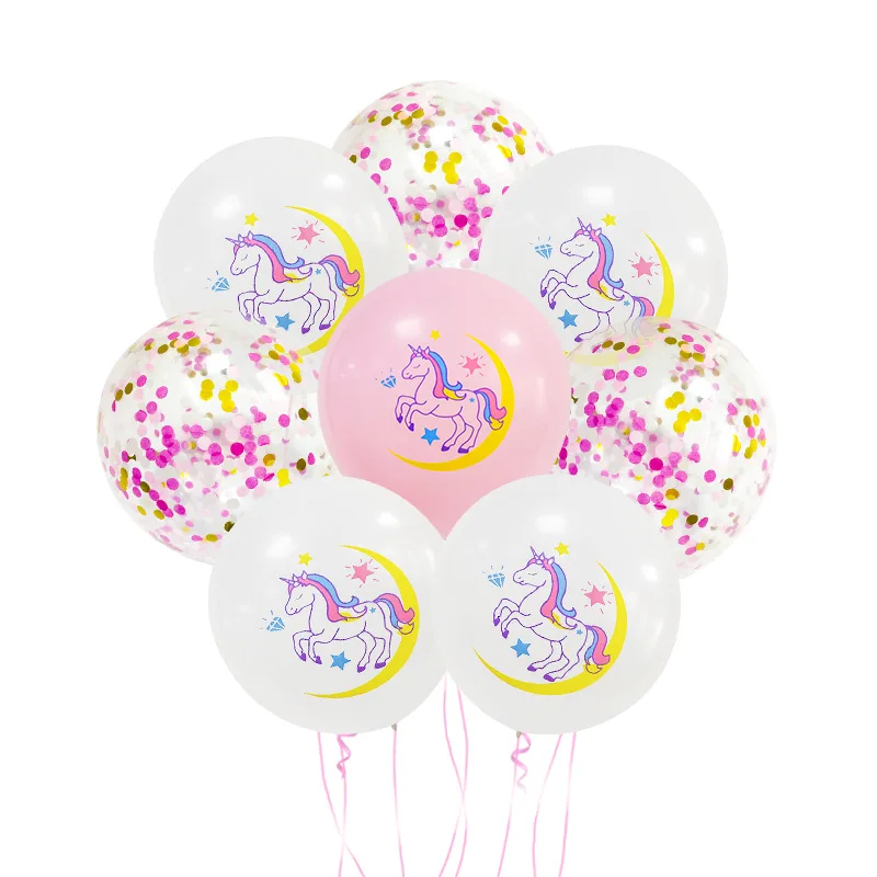12 Pollici Unicorn Golden Confetti Balloon Decoration Stampa A Colori Unicorn Latex Globos Set Decorazione Di Cerimonia Nuziale Baby Shower