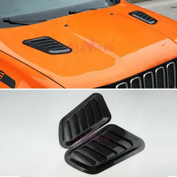 

2pcs For Jeep Renegade 2016-18 Car Hood Carbon Fiber Vent Cover Car Styling Accessory