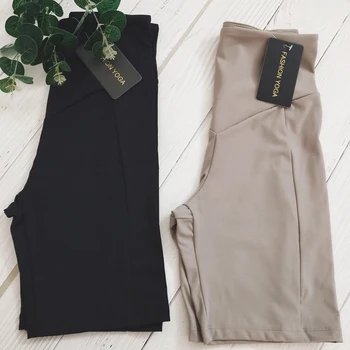 Gym Sports Shorts Women Skin Black Color Tights Woman Leggings Biker Yoga Shorts Fitness Cycling Women Workout Gym Shorts 5