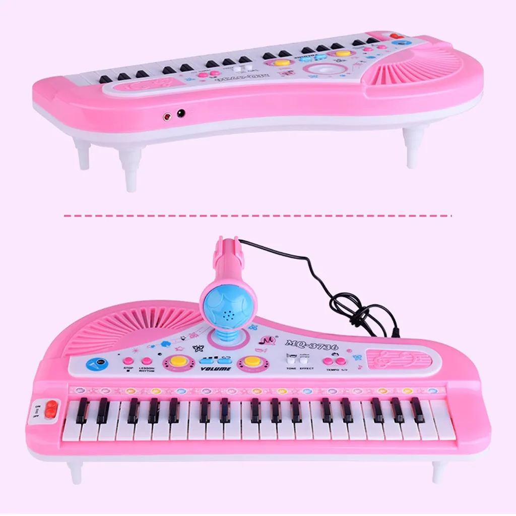 Детскими музыкальными инструментами электронная клавиатура пианино развивающие 37-клавиша Подключаемый модуль микрофона мульти-Функция музыкальное пианино игрушка
