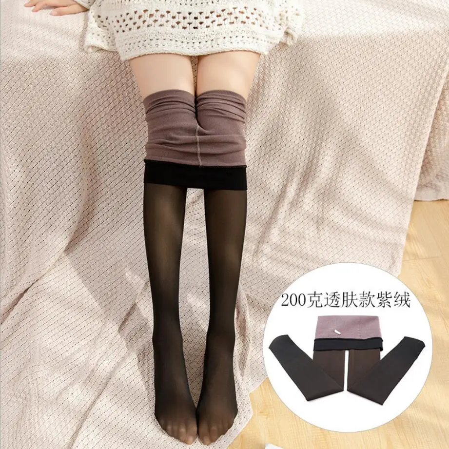 XPIT Winter Women Transparent Pantyhose Double-Layer Velvet Tights Women  Pure Color Female Stockings (Color : Style B) : : Clothing, Shoes  & Accessories