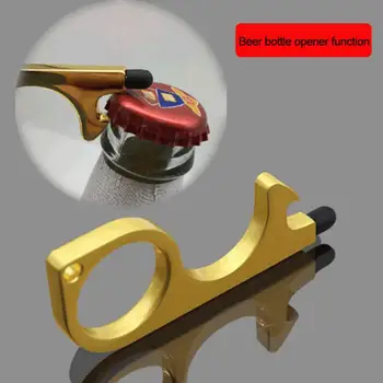 

No Touch Open Door Tool Beer Trigger Touch Screen Key Chain Anti Contact Door Opener Tool Contactless Safe Elevator Artifact