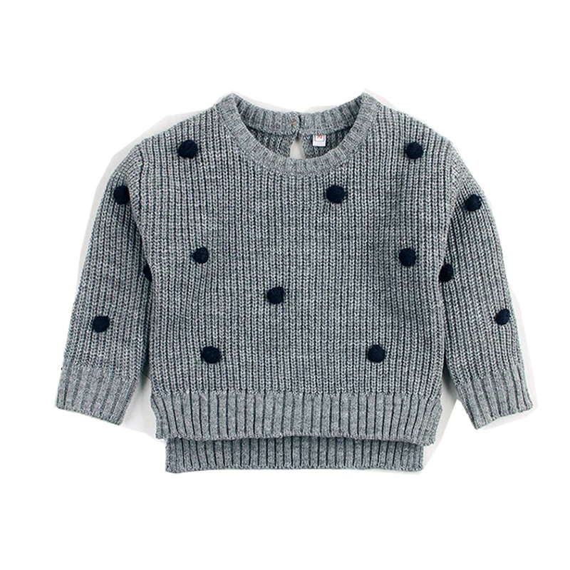 

Fashion Baby Girls Boy Sweater Pompom Cotton Kids Toddler Girls Knitted Baby Clothes Baby Boy Sweater Pullover Tops LZ484