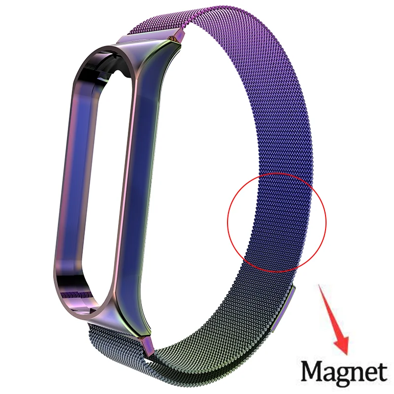 Rovtop ремешок для Xiaomi mi Band 3 mi Band 3 ремешок для Xiaomi mi band 3 браслет для Xiaomi mi 3 магнитный металлический браслет из нержавеющей стали
