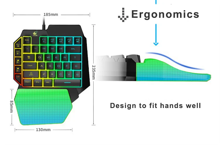 Игровая клавиатура для левой руки, механическая клавиатура с одной рукой, игровая клавиатура для BattleDock, мобильный ноутбук, игра PUBG