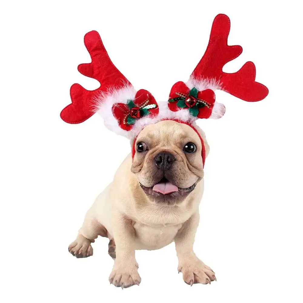 

Dogs Cat Reindeer Headband Cap For Cat Xmas Costume Hair Decor Pet Elk Antlers Cute Puppy Deer Horns Christmas Headbands @25
