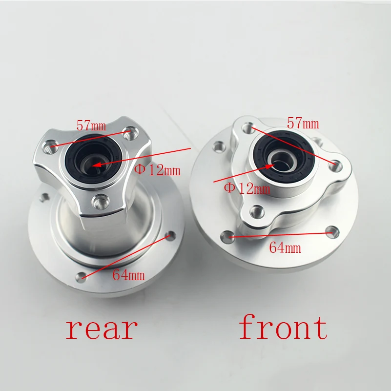 Mini Bike Rear Wheel Hub For Z50 Monkey - CNC Alloy 12mm Silver Hub