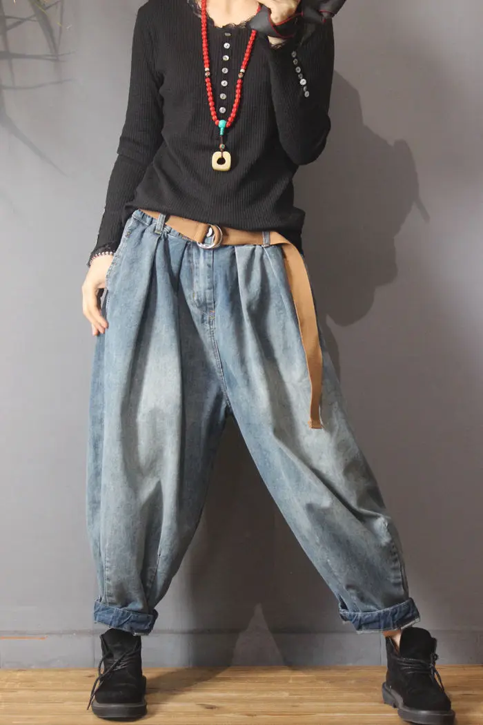 Loose Denim Harem Trousers Women 