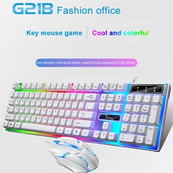 Ensemble clavier et souris filaires, éclairage LED, rétro éclairage arc en ciel, PC manipulateur, sensation de jeu 