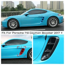 

Car Engine Air Inlet Vent Protective Cover Trim Stickers 2PCS For Porsche 718 Cayman Boxster 2017 - 2021 External Spare Parts