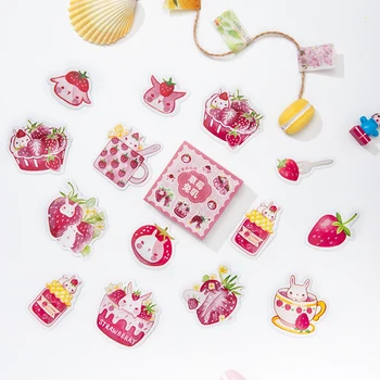 

45pcs Strawberry Rabbit Bullet Journal Decorative Stationery flower Stickers set Scrapbooking DIY Diary Album Stick Lable