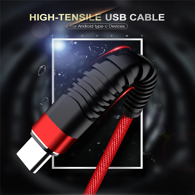Micro USB 1.2M Extra long Phone Cable Spring Durable and Portable Type-c Cable Data Fast Charging For Android Universal Cables