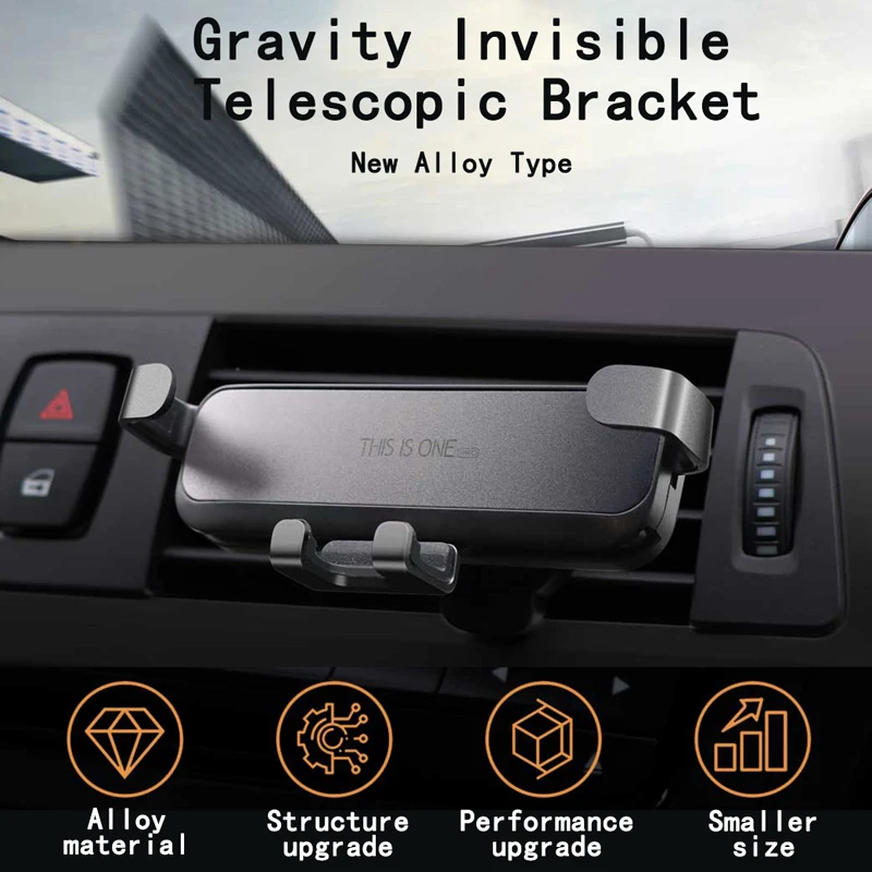 Universal Grip Car Mount Alloy Gravity Phone Holder Stand Bracket For Samsung Phone Accessories