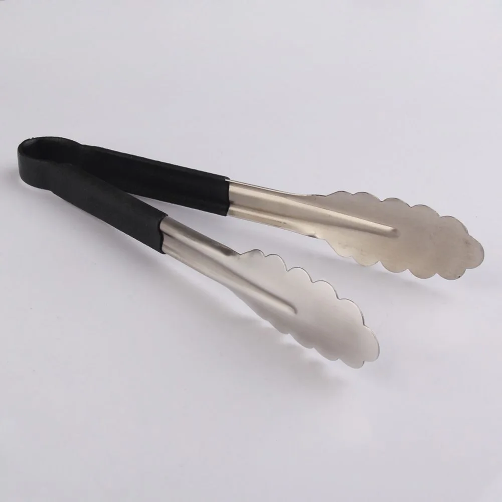 Non Stick Tongs Stainless Steel BBQ Food Bread Kitchen Cooking Salad Serving Barbecue Grilling