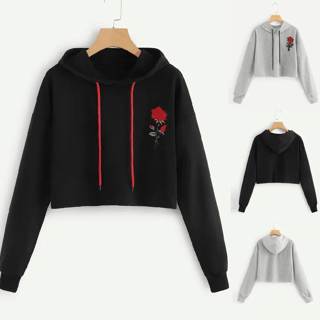 Women's Casual Hoodie Shirt Printing Floral Long Sleeves Tops 2019 High quality Women's Blouses Women Hoodie Shirt #15