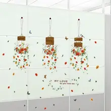 YY7283 свежая корзина Горшечное растение гостиная Входная стеклянная дверь и украшение окна настенные наклейки Съемная клейкая бумага Wh