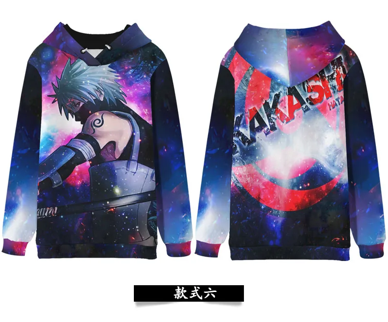 Anime Hoodie NARUTO Uzumaki Uchiha Sasuke Hatake Winter Hooded Sweatshirt Full Color Pullover Couple Women Men Sportswear Coat - Color: Winter 6