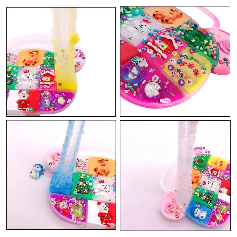 Slime Toy Cloud Mud Kit DIY Рождественский слизи комплект поставки с медведем коробка для девочек Пластилин для детей