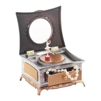 

Rotating Girl Storage Music Box Classical Dressing Table Creative Jewelry Storage Box With Makeup Mirror Toys For Children