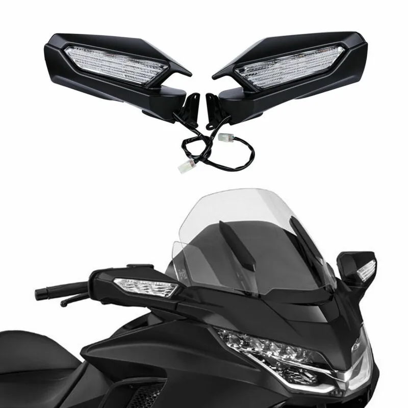 Ninja 650 Mirrors Universal Motorcycle Rear View Side Wing Mirrors W/ LED Turn Signal Light For HO Honda Blackbird Mirrors - Foto 2