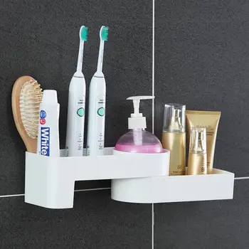 

Storage Rack Kitchen Bathroom Shower Shelf Holder Kitchen Decoration Rotating Drainage Organize Holder No Punching Bearing 3KG