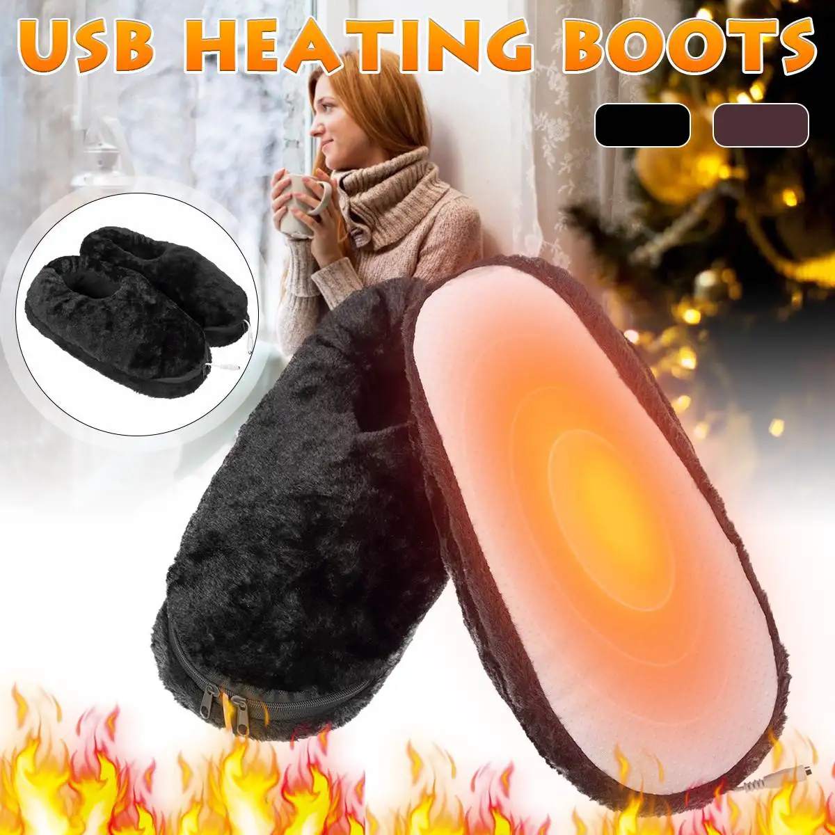 Unisex Electric Feet Warm Slippers Usb Foot Warmer Shoe Winter Warmer