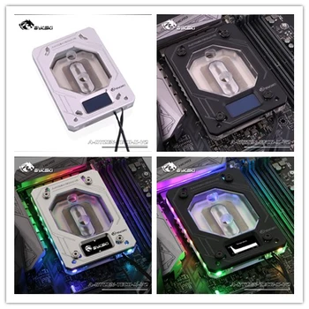 

A-RYZEN-TECH-X V2 Black,Silver Bykski Water Cooling CPU Block use for AMD RYZEN AM3/AM4/X399 Temperature Display OLED,