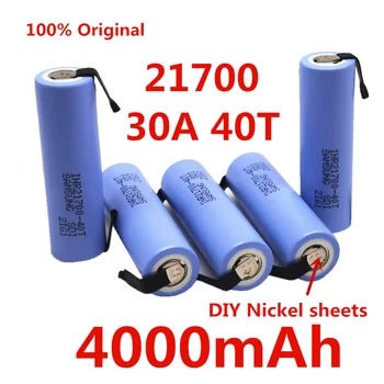 

21700 40000mAh Battery INR21700-40T 30A Discharge Current with Welding Nickel for Screwdriver Battery E-Bike 36V 48V 60
