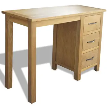 

vidaXL Desk with 3 Drawers 106x40x75 cm Solid Oak Wood