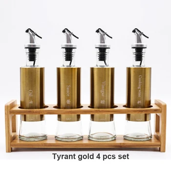 

3 Color Stainless Steel Oil Pot Glass Leak-proof Sauce Vinegar Bottle Kitchen Seasoning Bottle Sesame Oil Pot Cooking Wine Pot