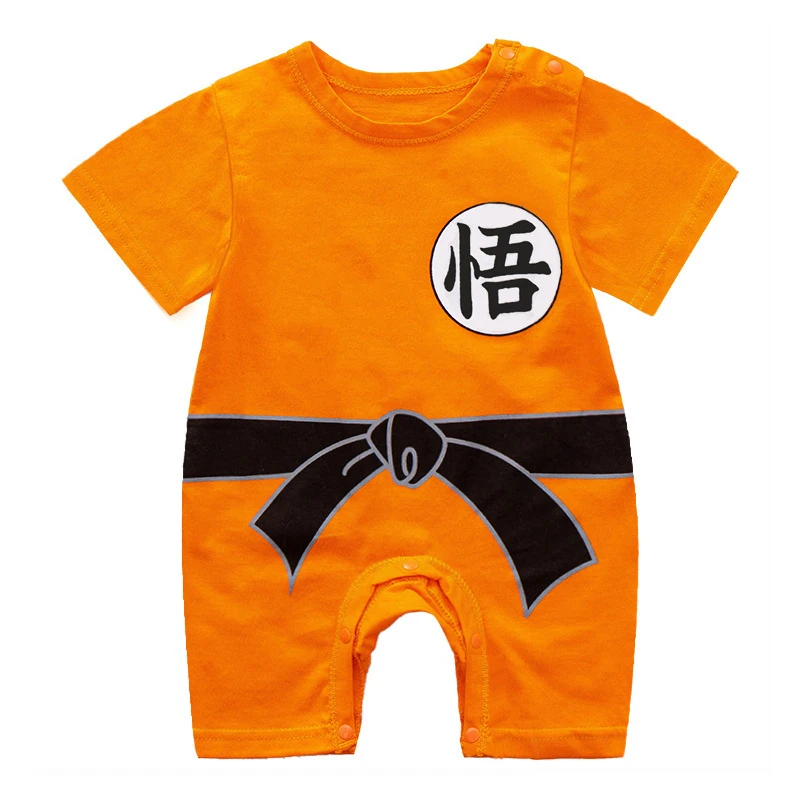 vintage Baby Bodysuits Kung Fu Baby Boys Rompers Goku Romper Infant Jumpsuit Summer Short Sleeve Newborn Baby Boys Girls Clothes Toddler Outfit Cute Infant Baby Girls Romper