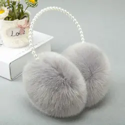 2021 novas mulheres meninas inverno macio pelúcia earmuffs imitação pérola frisado bandana engrossar orelha mais quente princesa crianças festa