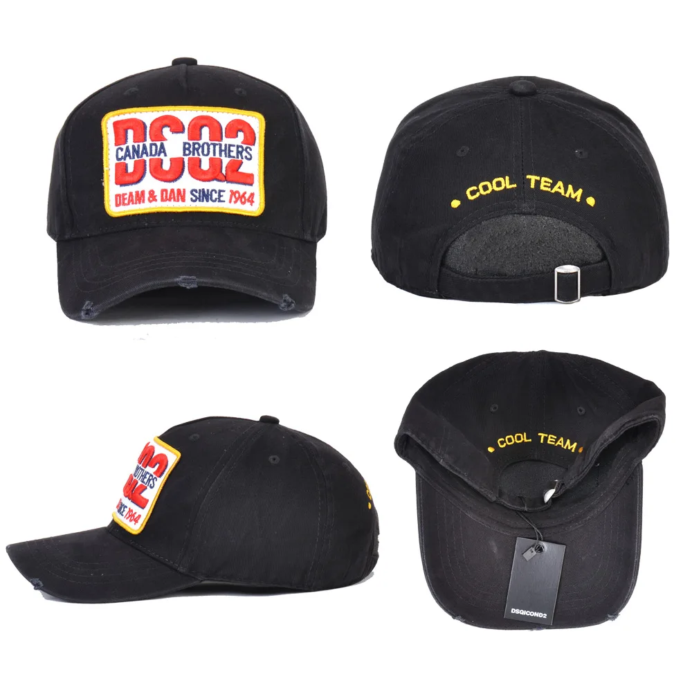 DSQ2 3D вышивка хлопок письмо Мужская бейсболка женская DSQ шляпа папа шляпа Повседневная Кепка Хип Хоп Кепка Snapback шапка s Bone Dad шляпа