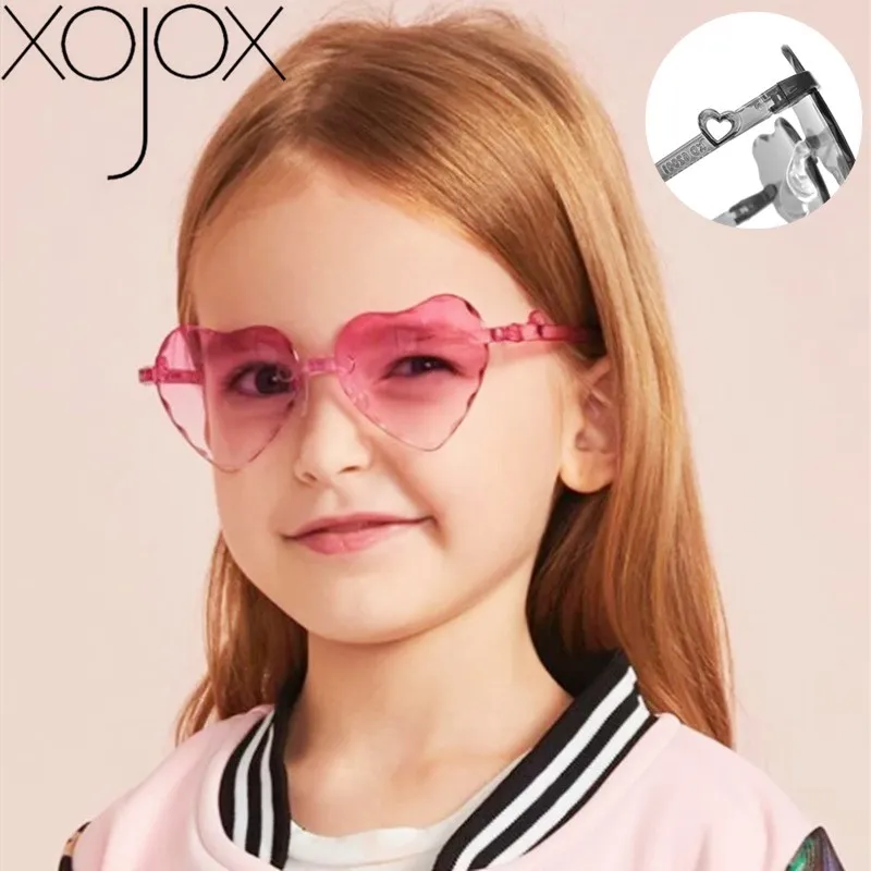 XojoX Мода Малыш без оправы Солнцезащитные очки с оправой в форме сердца детские