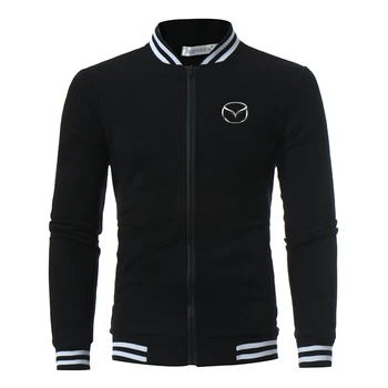 

Stripe Fitness Round Neck Men's Leisure Wild Jackets Male Fashion High Quality Thicken Warm Slim Mazda LOGO Tops Fast delivery