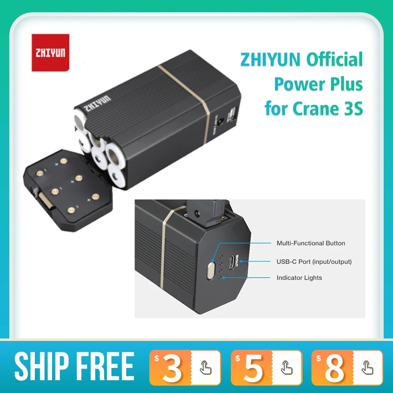 ZHIYUN Official Power Plus для Crane 3S 3 осевой Ручной Стабилизатор|Аксессуары систем