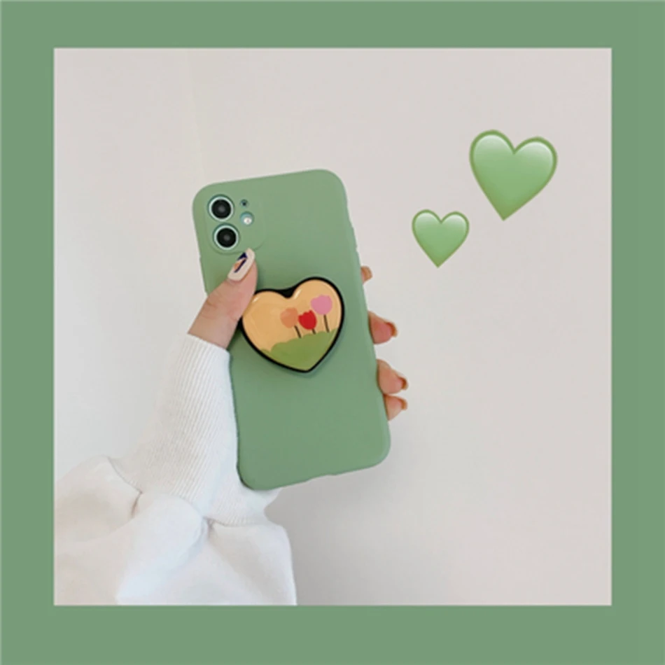 For Redmi Note 9 Pro 8 7 Case Cute Love Heart Flower Stand Cover Xiaomi 10X K20 K30 8A 7/Y3 Liquid Silicone Soft Coque |