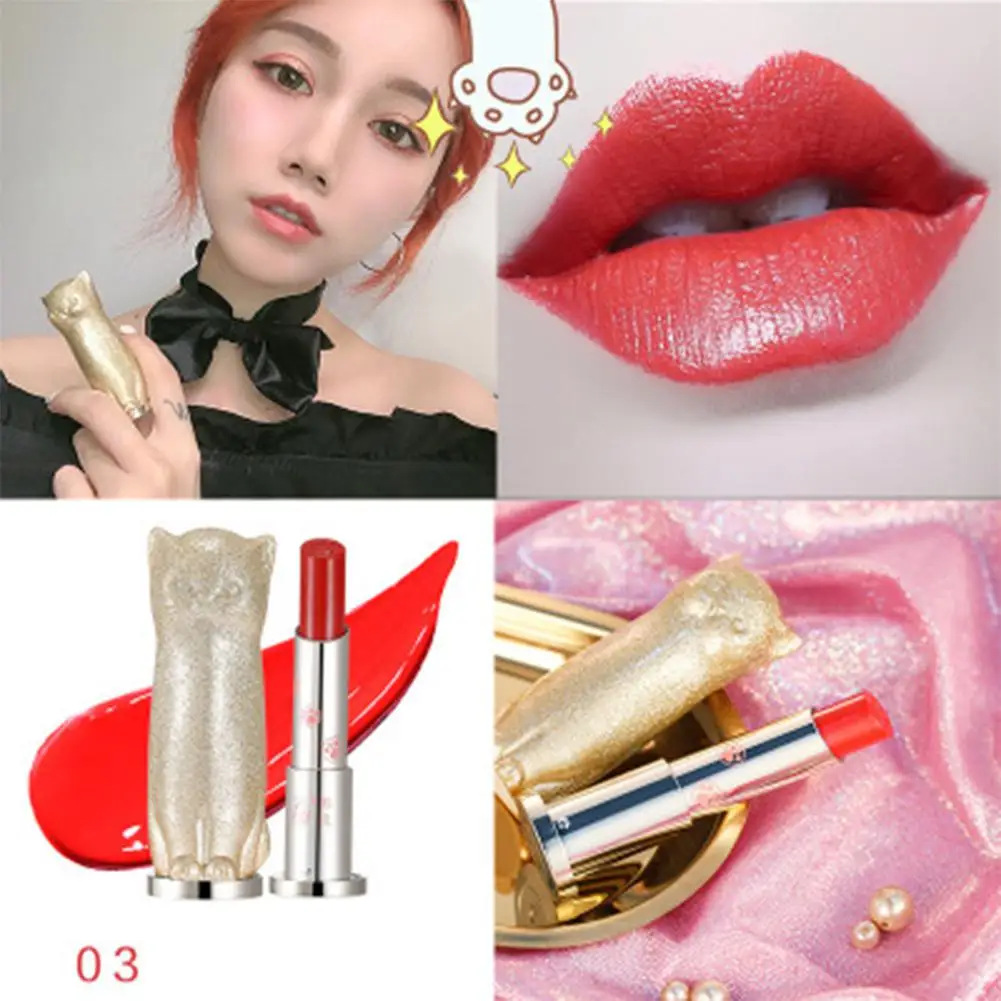 DSstyles 3 шт./компл. мультфильм кошка губная помада макияж набор водонепроницаемые