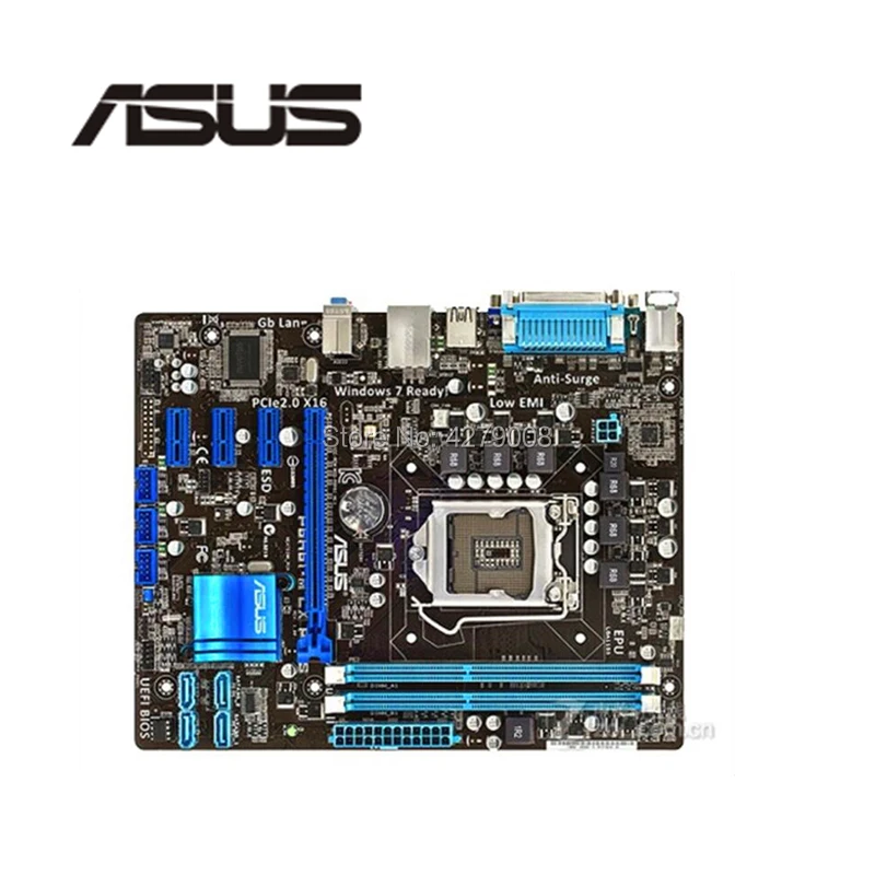 Разъем LGA 1155 для ASUS P8H61-M LX PLUS десктопная материнская плата H61 i3 i5 i7 DDR3 16 ГБ б/у |