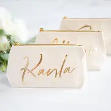 Персонализированная сумка для макияжа подарок для невесты идея косметичка Косметическая косметическая сумка, на заказ любой язык макияж сумка