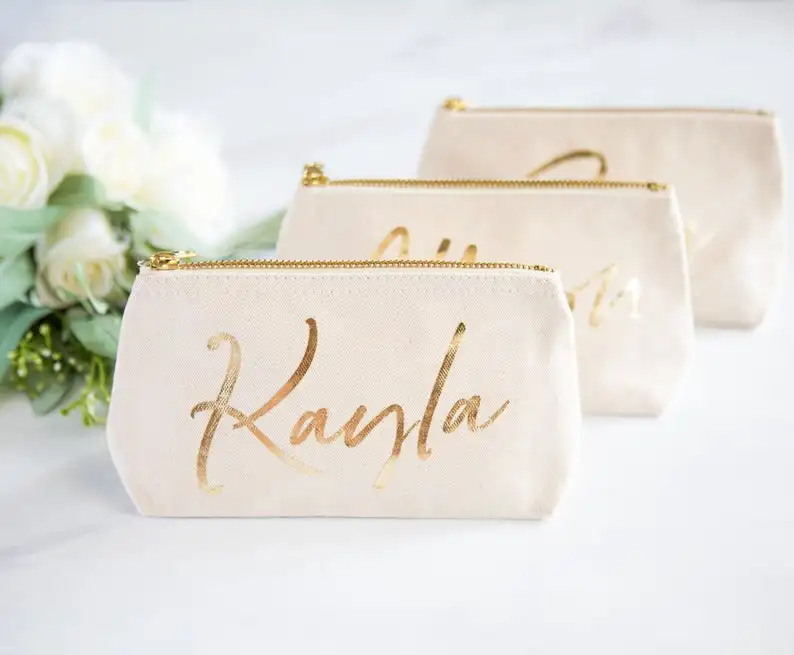 

Personalized Makeup Bag Bridesmaid Gift Idea Makeup Pouch Beauty Bag Cosmetic Case Cosmetic Bag, custom any language make up bag